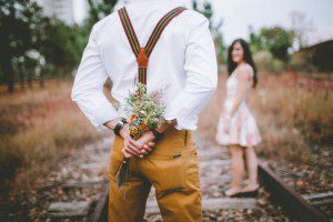 couple with flower