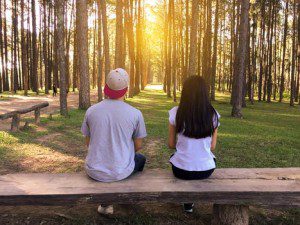 couple near river