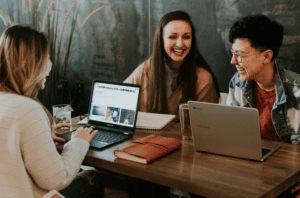 group with laptops